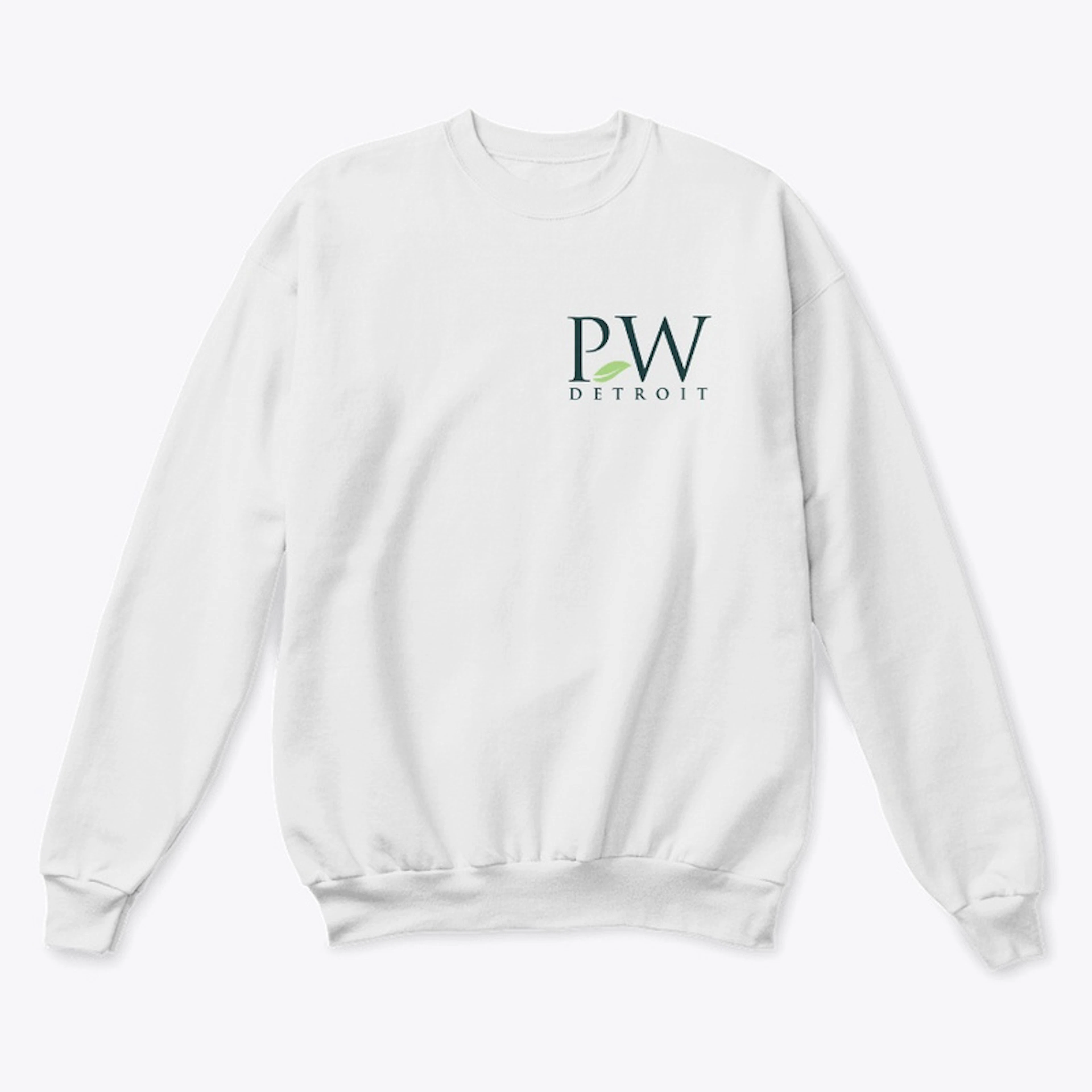 PW Logo / White Crew Sweatshirt