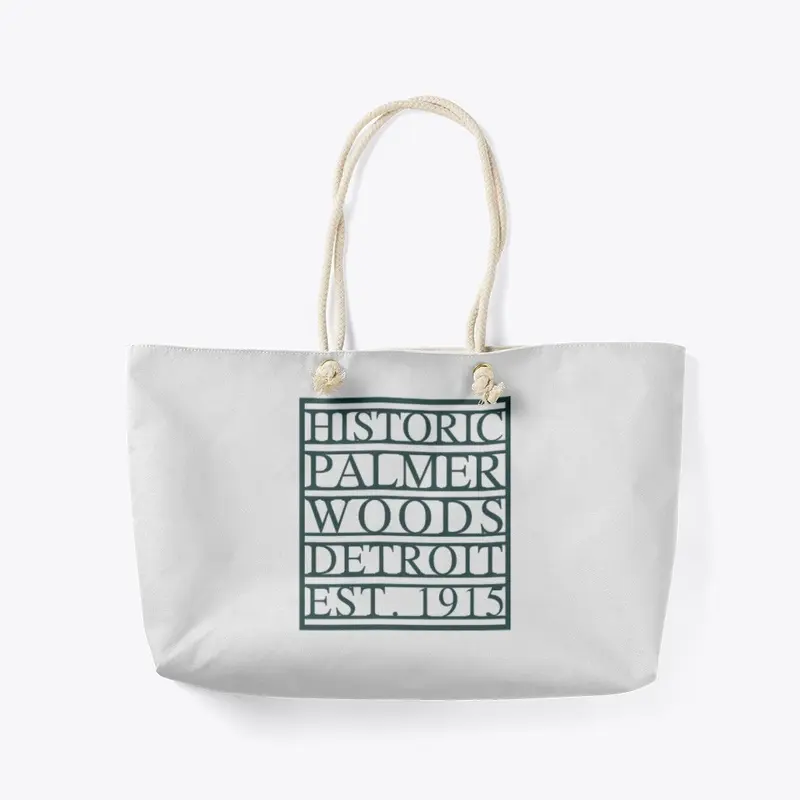 Paneled Logo / White Weekender Tote