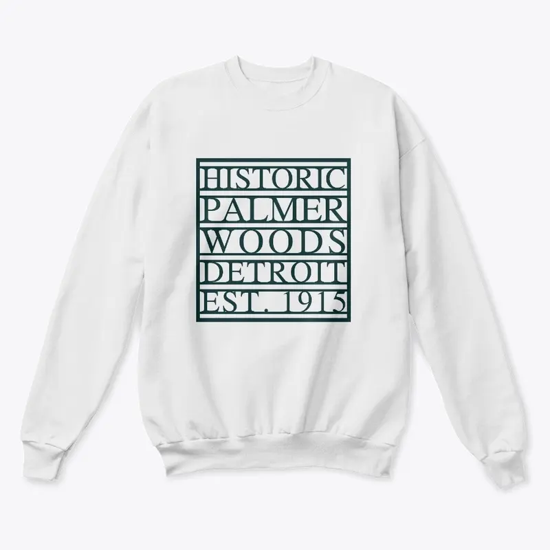 Paneled Logo / White Crew Sweatshirt