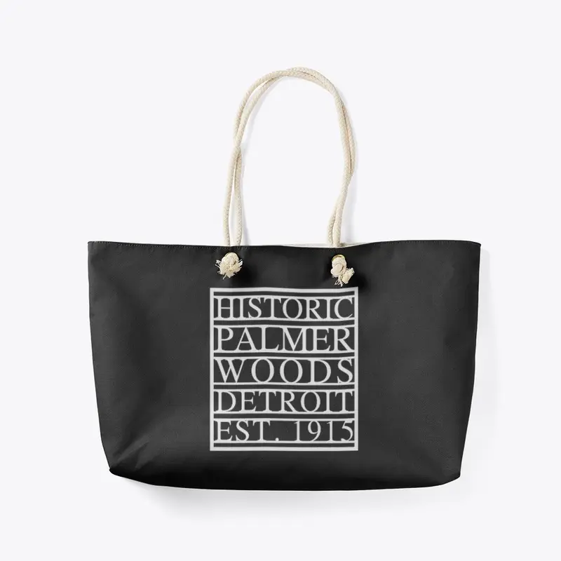 Paneled Logo / Black Weekender Tote